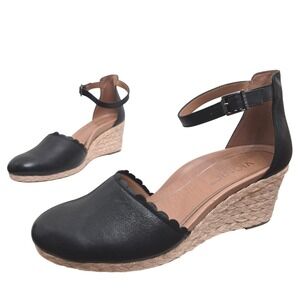 Vionic Anna Black Espadrille Wedge Sandals Arch Support Resortcore 8